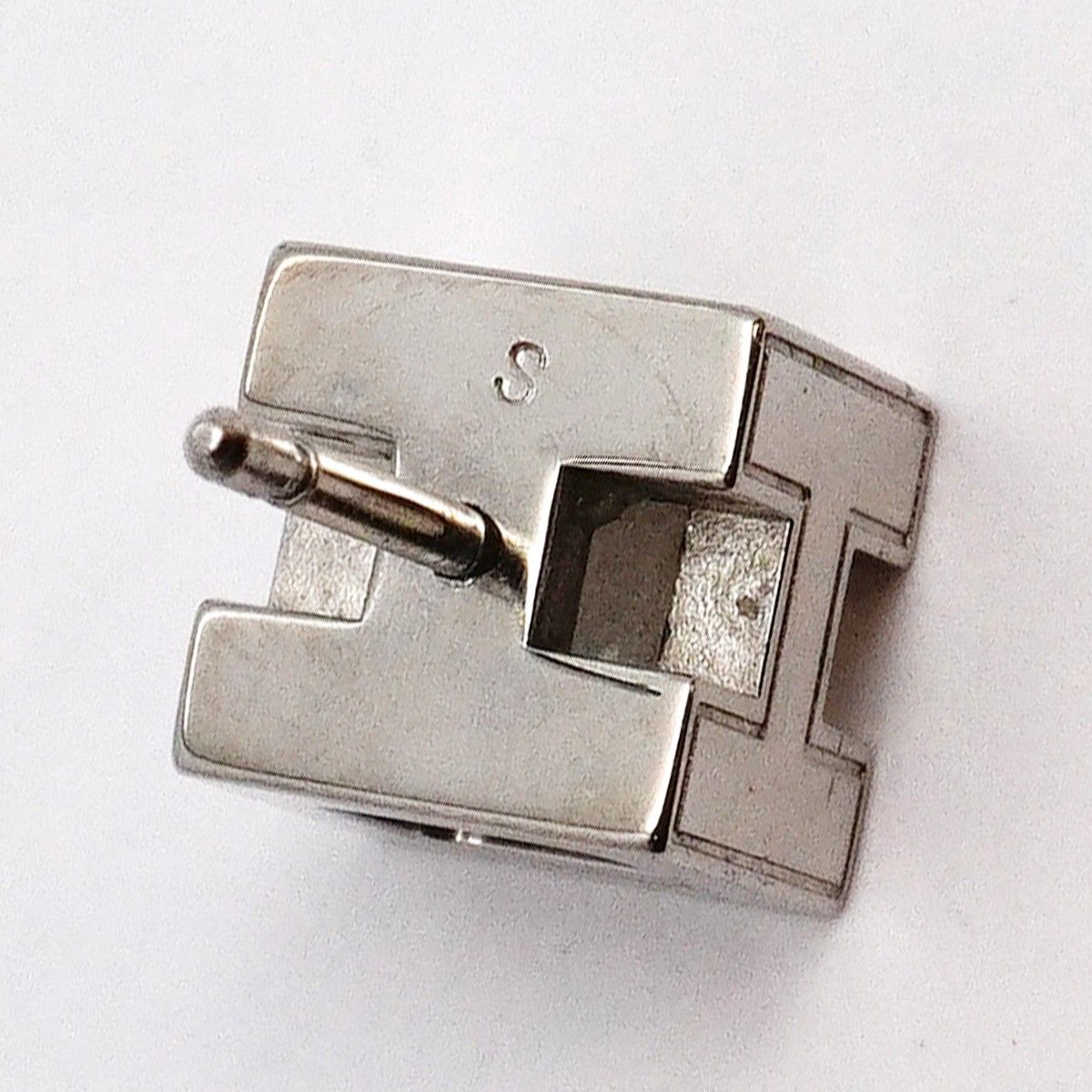 Hermes Earrings Cage Ash Metal Silver Blue — view 5