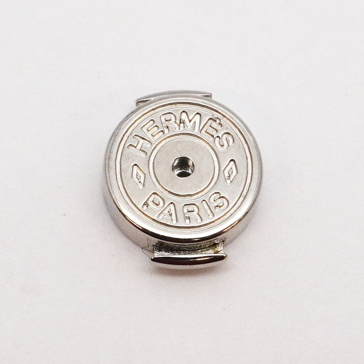 Hermes Earrings Cage Ash Metal Silver Blue — view 4