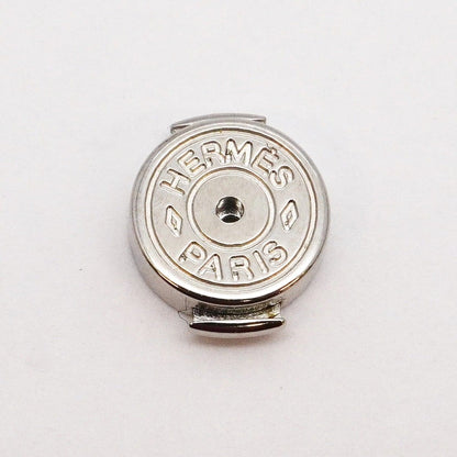 Hermes Earrings Cage Ash Metal Silver Blue — view 4