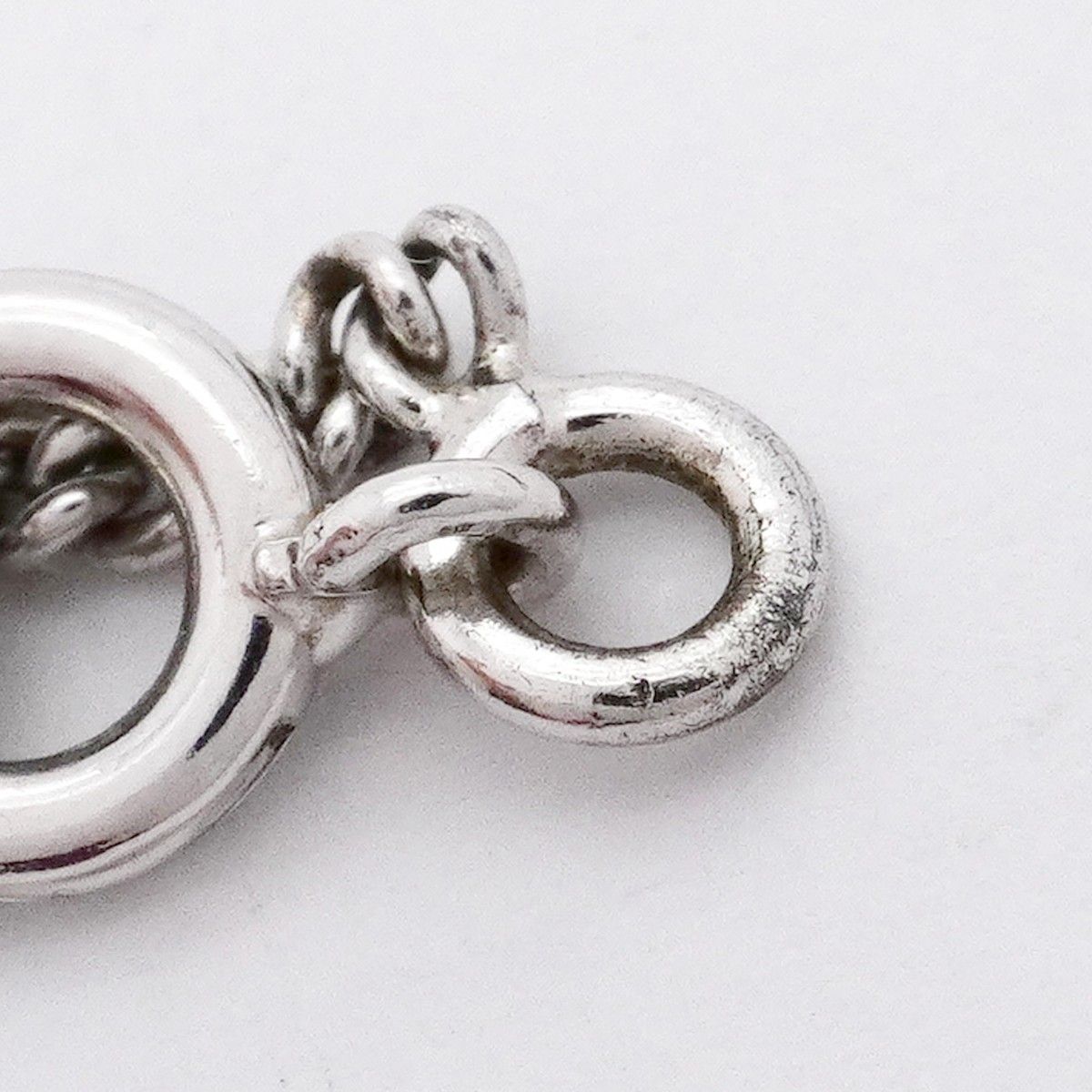 Chanel Necklace CC Logo Metal Silver White — view 6