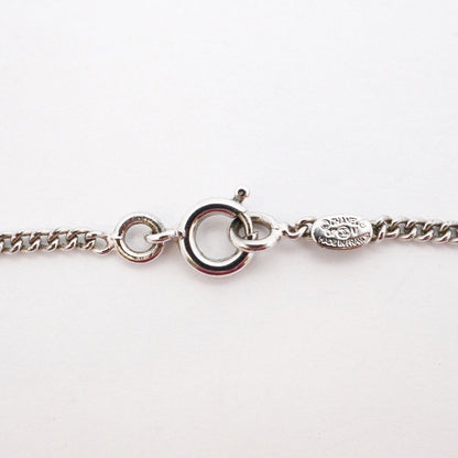 Chanel Necklace CC Logo Metal Silver White — view 4