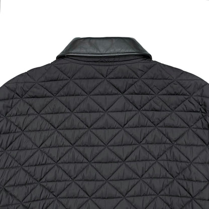 Prada Jacket Quilted 36 Re-Nylon Lambskin Triangle Logo Black Silver — view 5