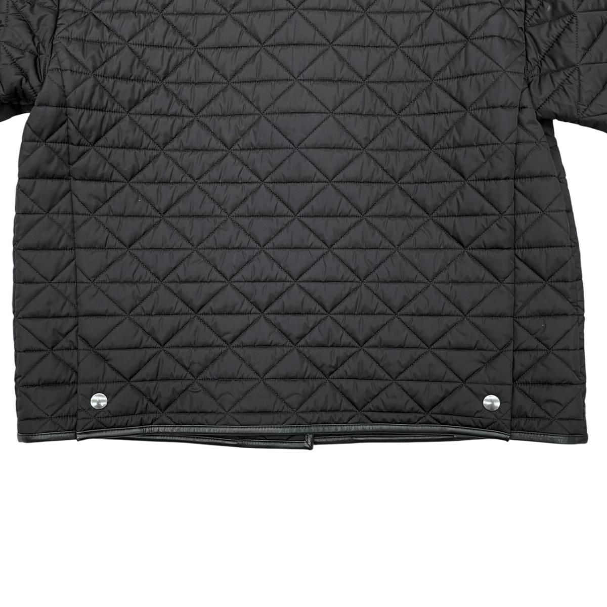Prada Jacket Quilted 36 Re-Nylon Lambskin Triangle Logo Black Silver — view 6
