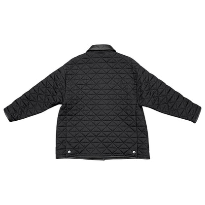 Prada Jacket Quilted 36 Re-Nylon Lambskin Triangle Logo Black Silver — view 2