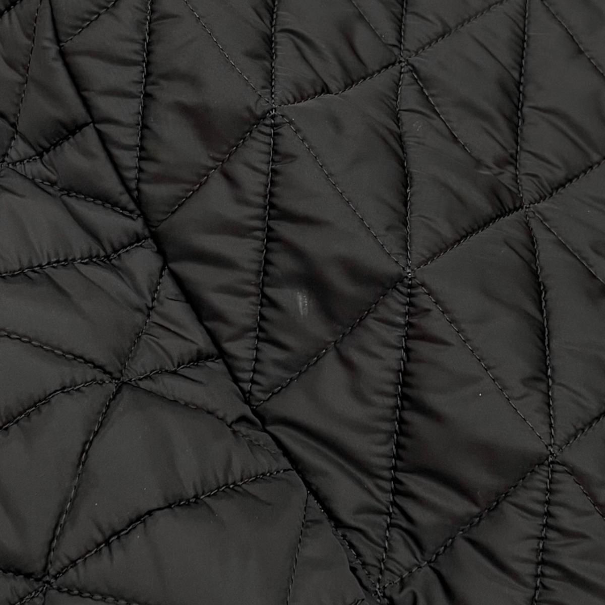 Prada Jacket Quilted 36 Re-Nylon Lambskin Triangle Logo Black Silver — view 7