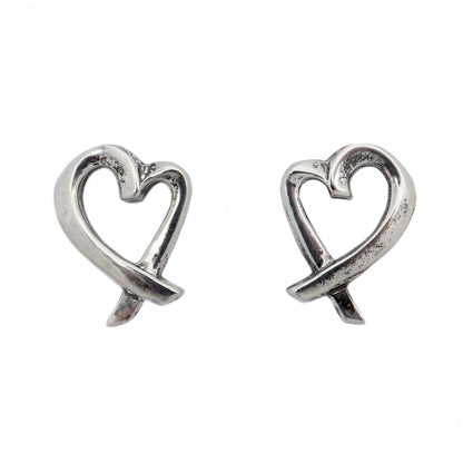 Tiffany & Co Earrings Loving Heart 925 Sterling Silver