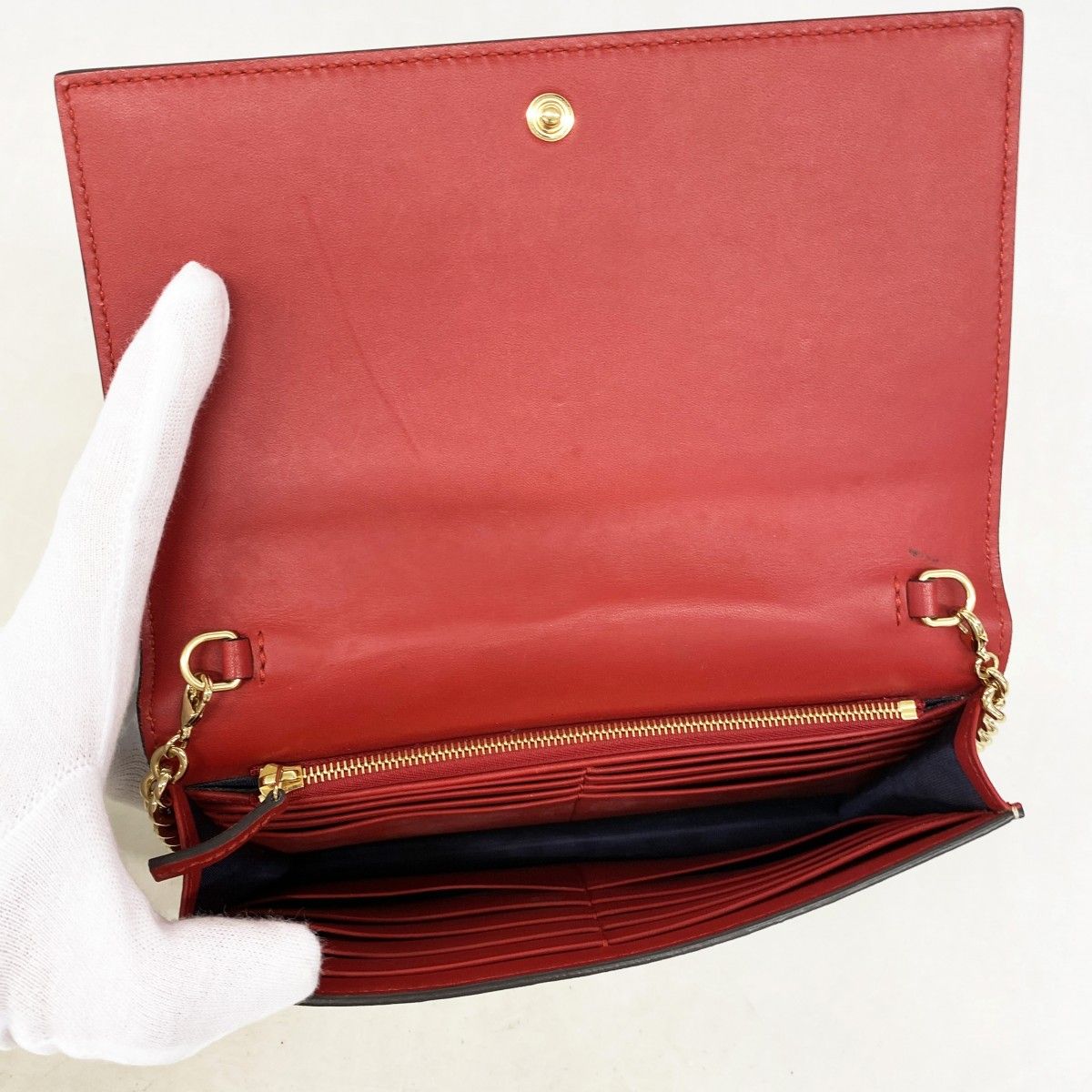Gucci Shoulder Wallet GG Blue Mus Beige Gold — view 3