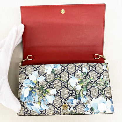 Gucci Shoulder Wallet GG Blue Mus Beige Gold — view 8