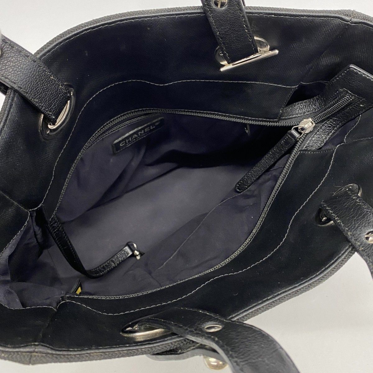 Chanel Tote Paris Biarritz Canvas Black Silver — view 4