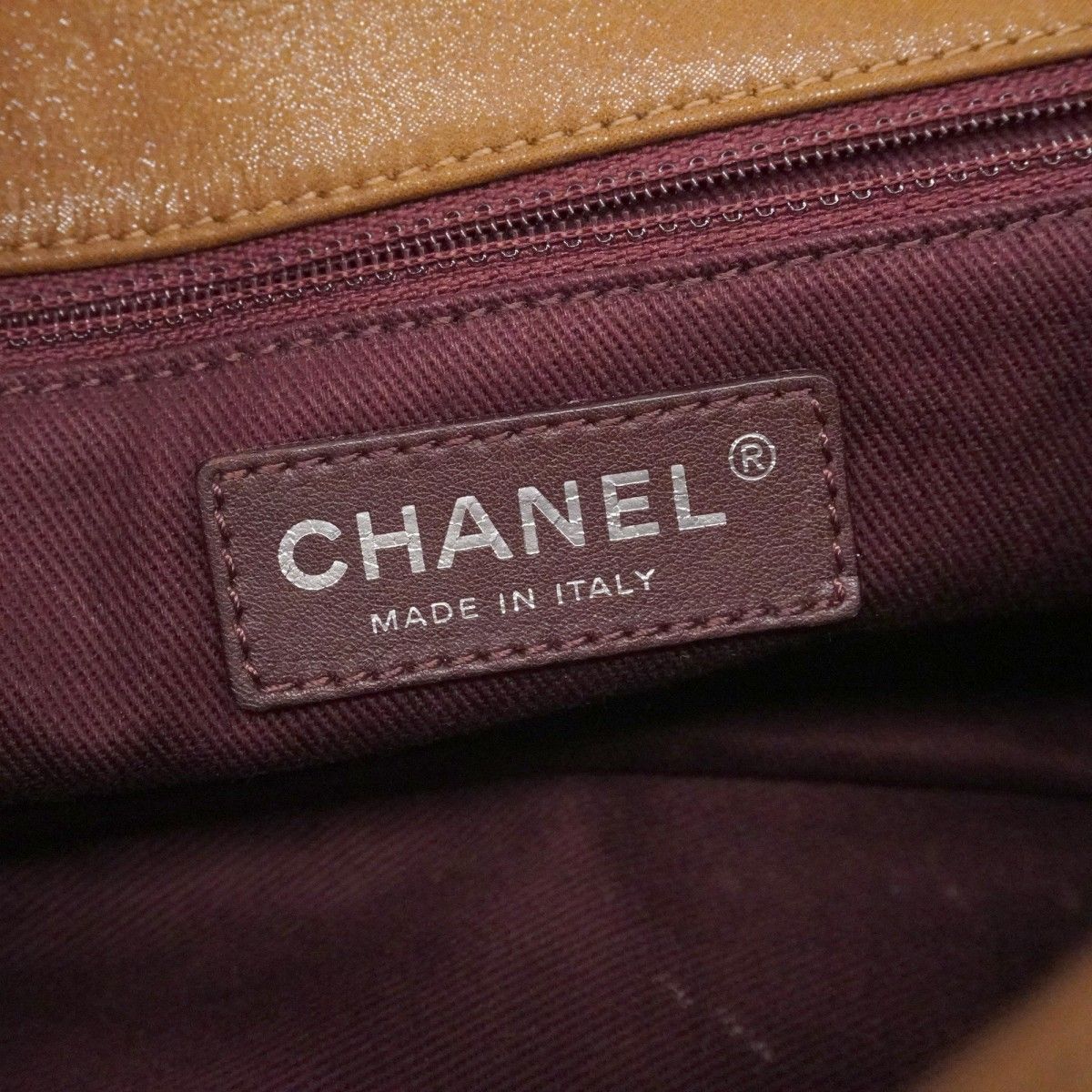 Chanel Shoulder Bag Quilted Sparkle Leather Brown Silver — view 5