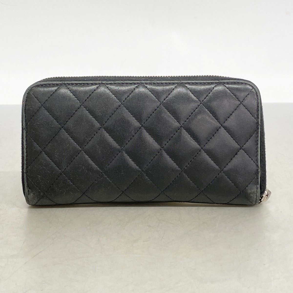 Chanel Wallet Quilted Lambskin Black Silver — view 9