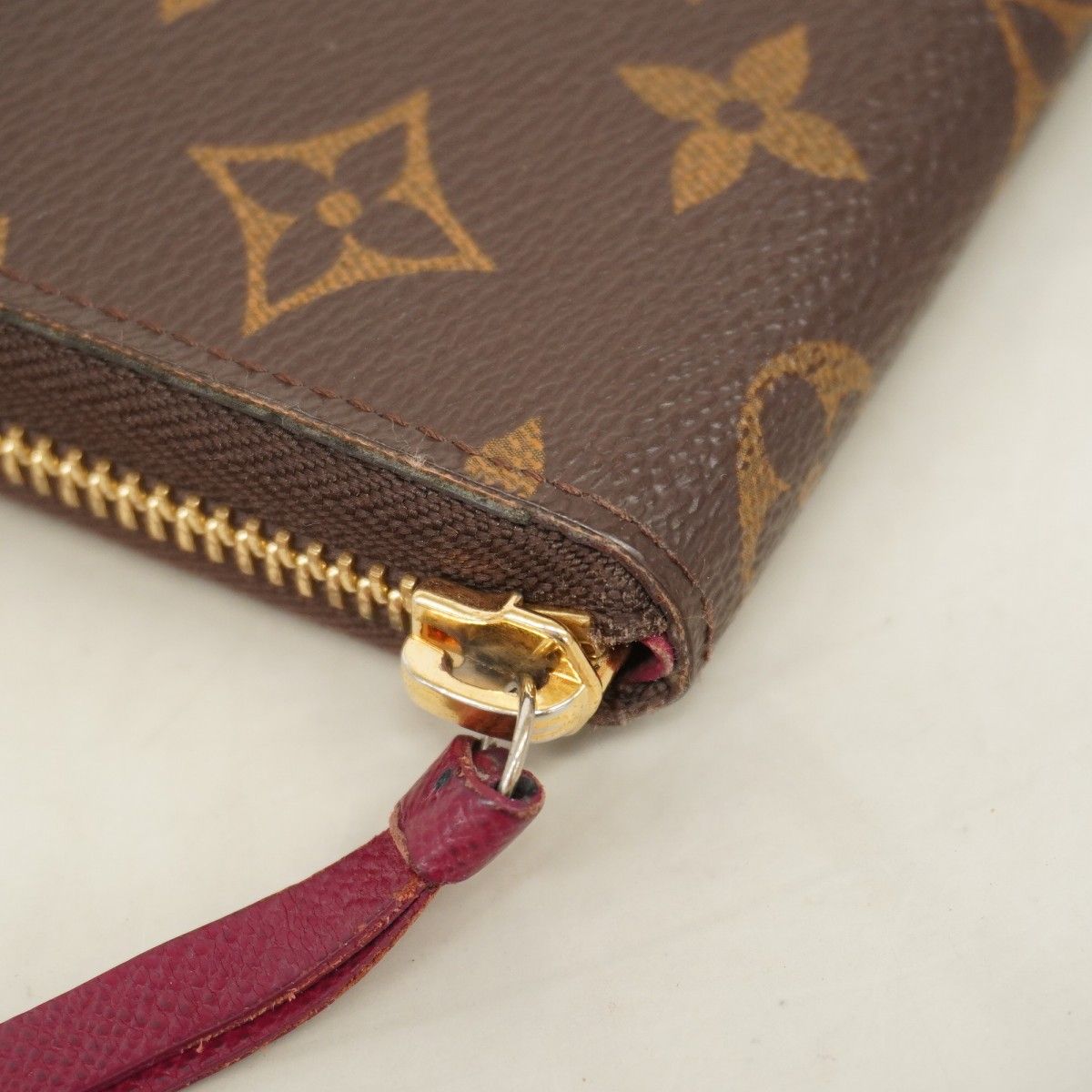 Louis Vuitton Wallet Monogram Portefeuille Clemence Brown Fuchsia Pink — view 6