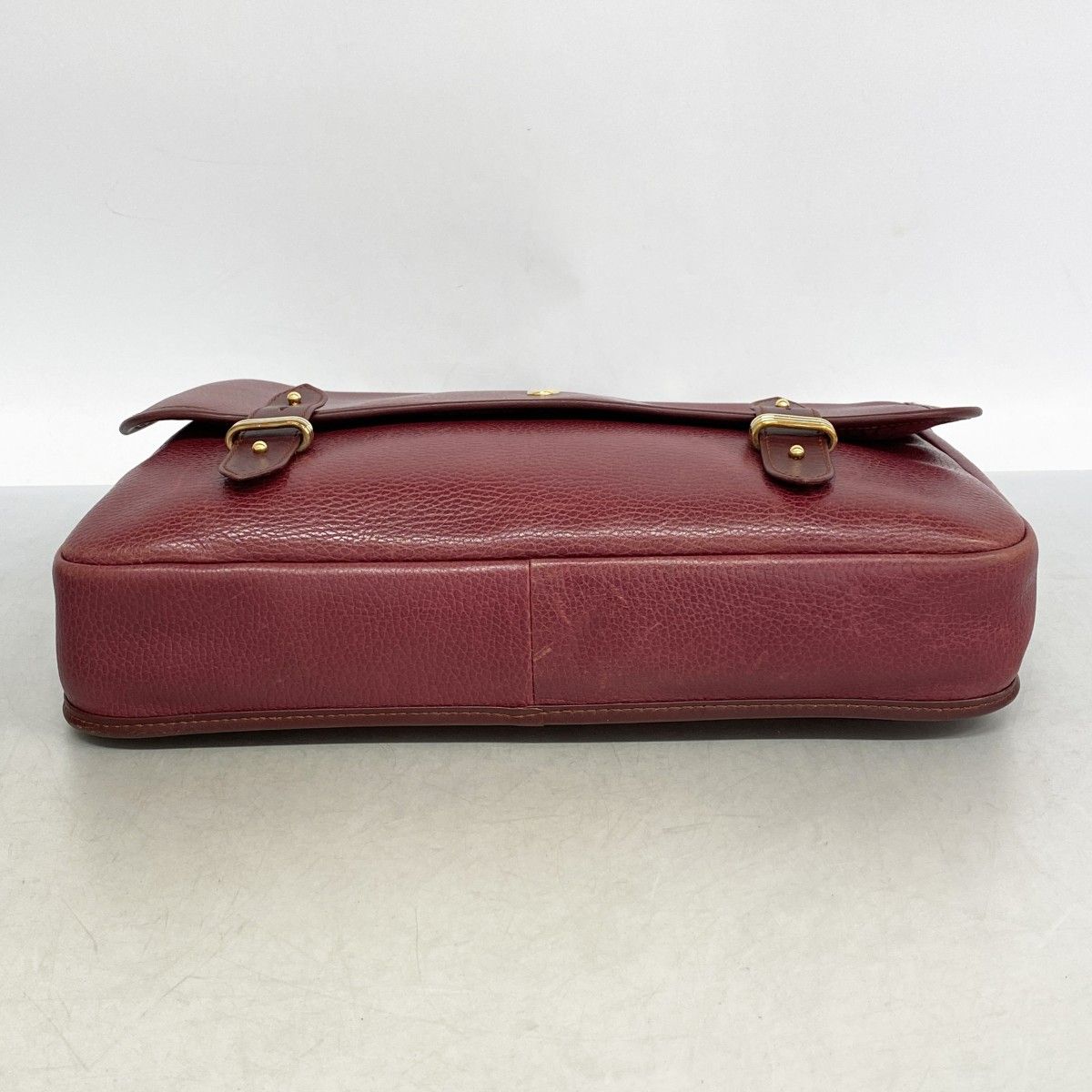 Cartier Business Bag Must Leather Bordeaux Gold Silver — view 3