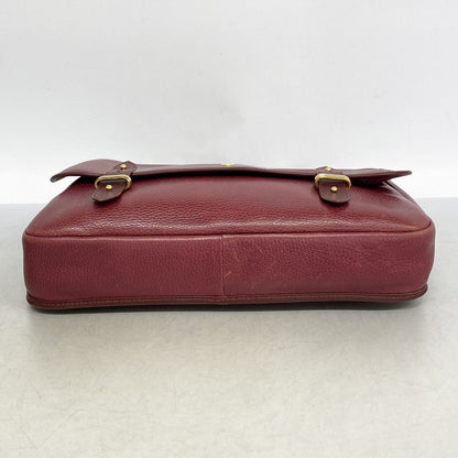 Cartier Business Bag Must Leather Bordeaux Gold Silver — view 3