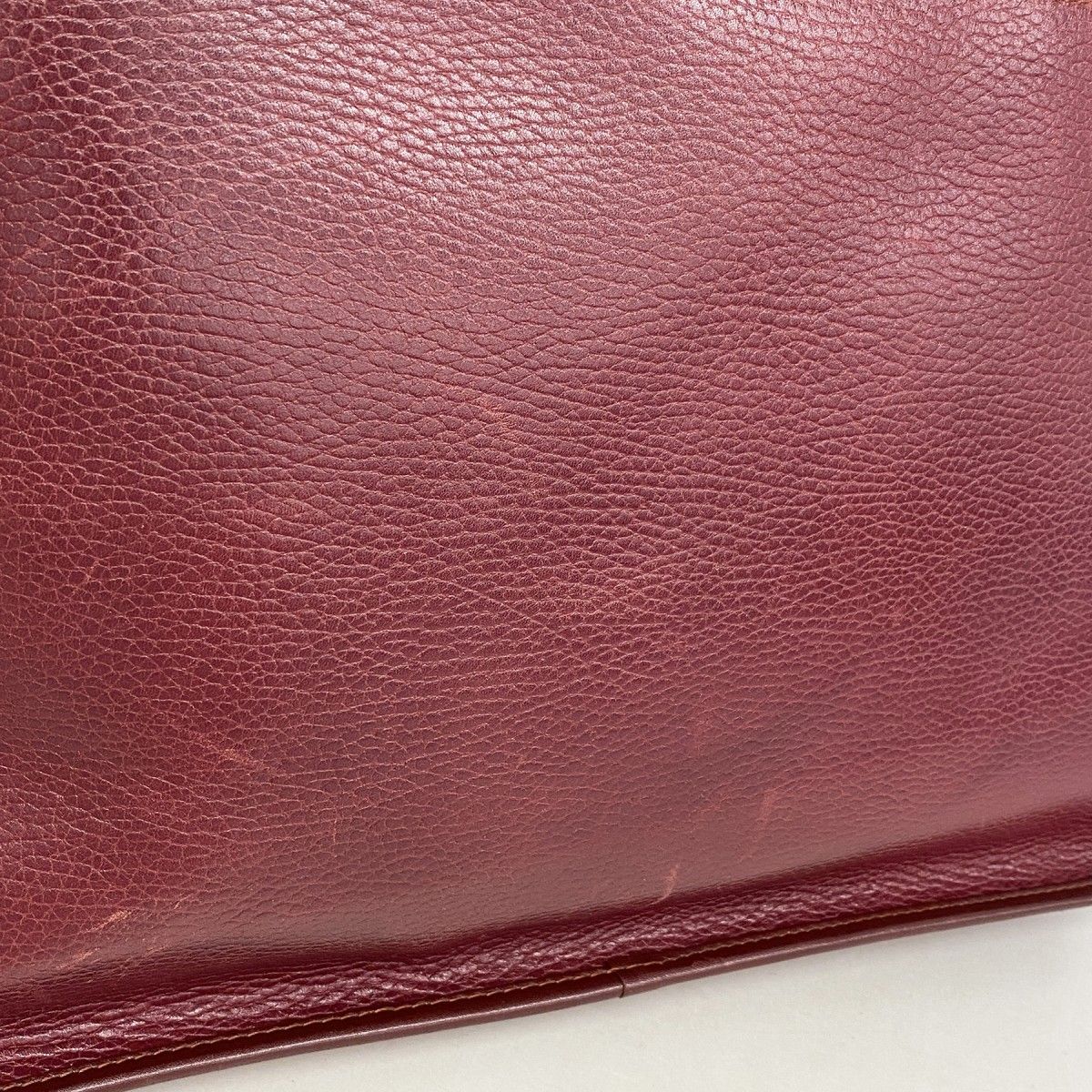 Cartier Business Bag Must Leather Bordeaux Gold Silver — view 8