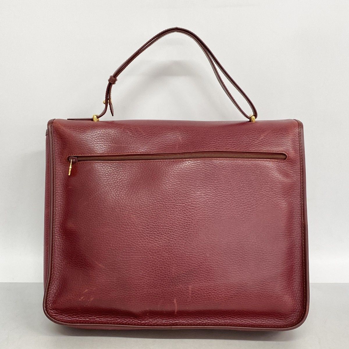 Cartier Business Bag Must Leather Bordeaux Gold Silver — view 9