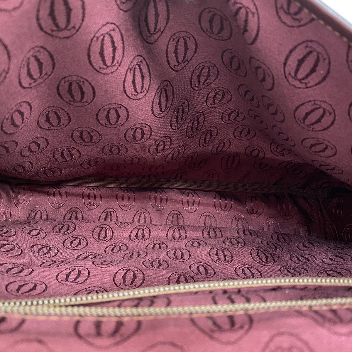 Cartier Business Bag Must Leather Bordeaux Gold Silver — view 4