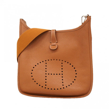 Hermes Shoulder Bag Evelyne Taurillon Clemence Gold Silver