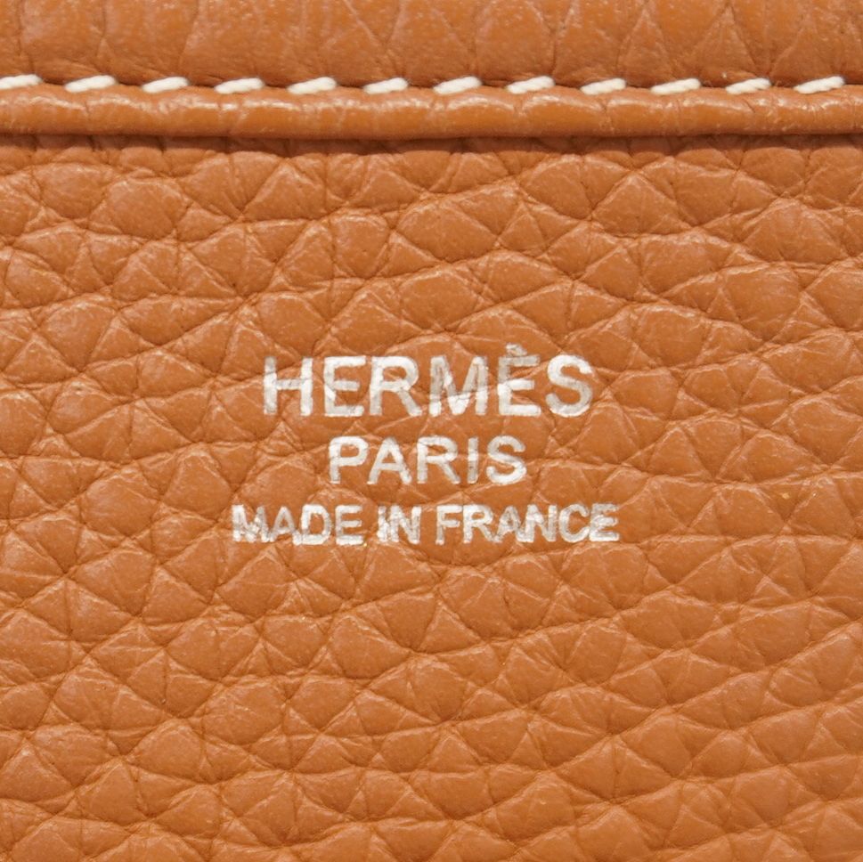 Hermes Shoulder Bag Evelyne Taurillon Clemence Gold Silver — view 5