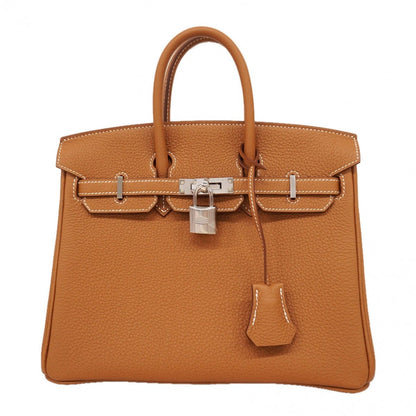 Hermes Handbag Birkin 25 Togo Gold Silver