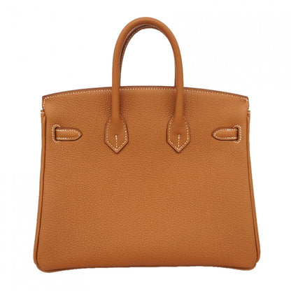 Hermes Handbag Birkin 25 Togo Gold Silver — view 9