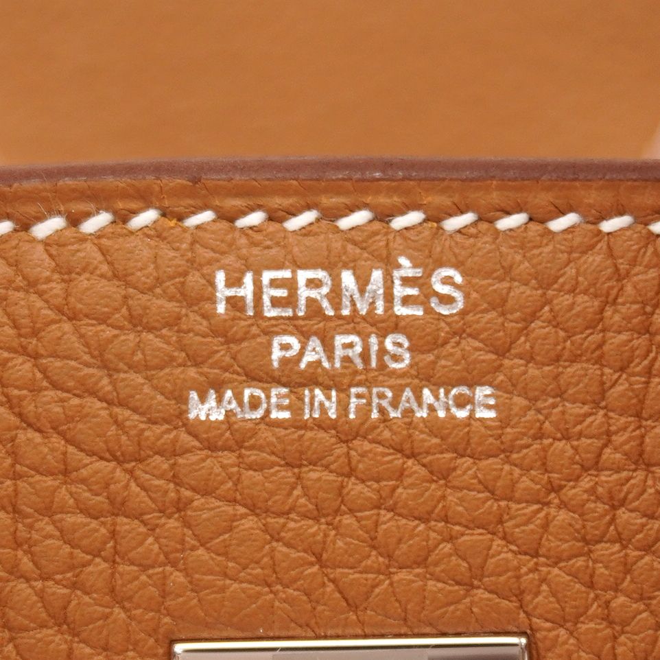 Hermes Handbag Birkin 25 Togo Gold Silver — view 5