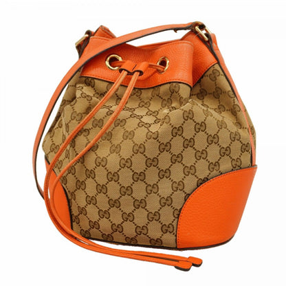 Gucci Shoulder Bag GG Canvas Brown Orange Champagne Gold
