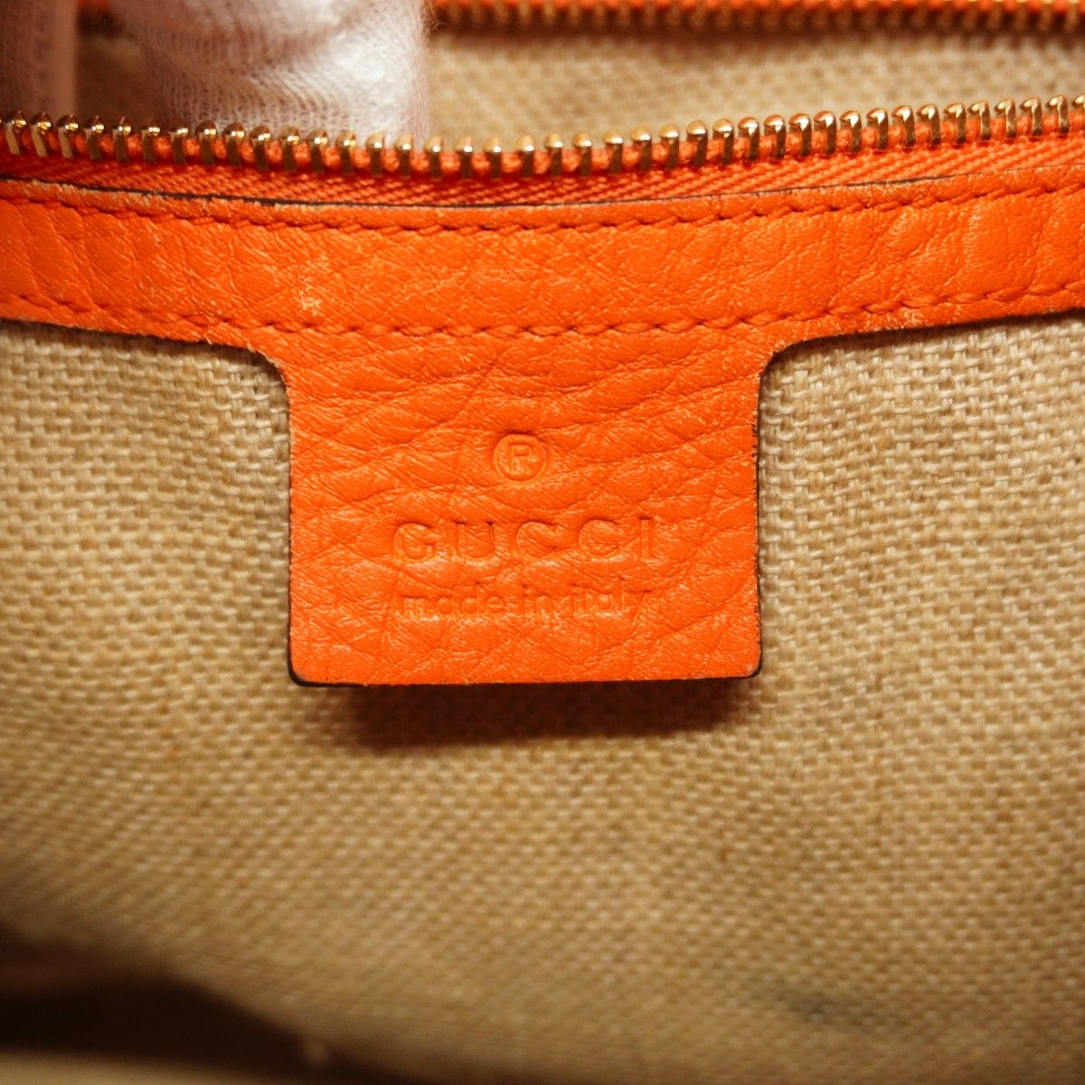 Gucci Shoulder Bag GG Canvas Brown Orange Champagne Gold — view 5