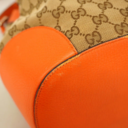 Gucci Shoulder Bag GG Canvas Brown Orange Champagne Gold — view 7