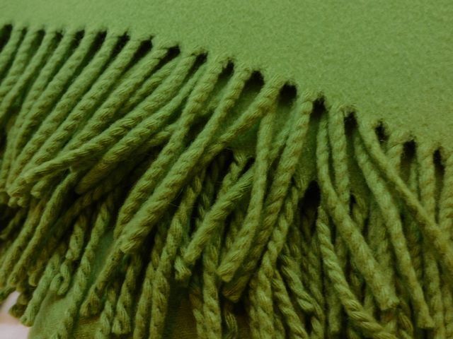 Hermes Cashmere 100% Large Shawl Green Scarf — view 3