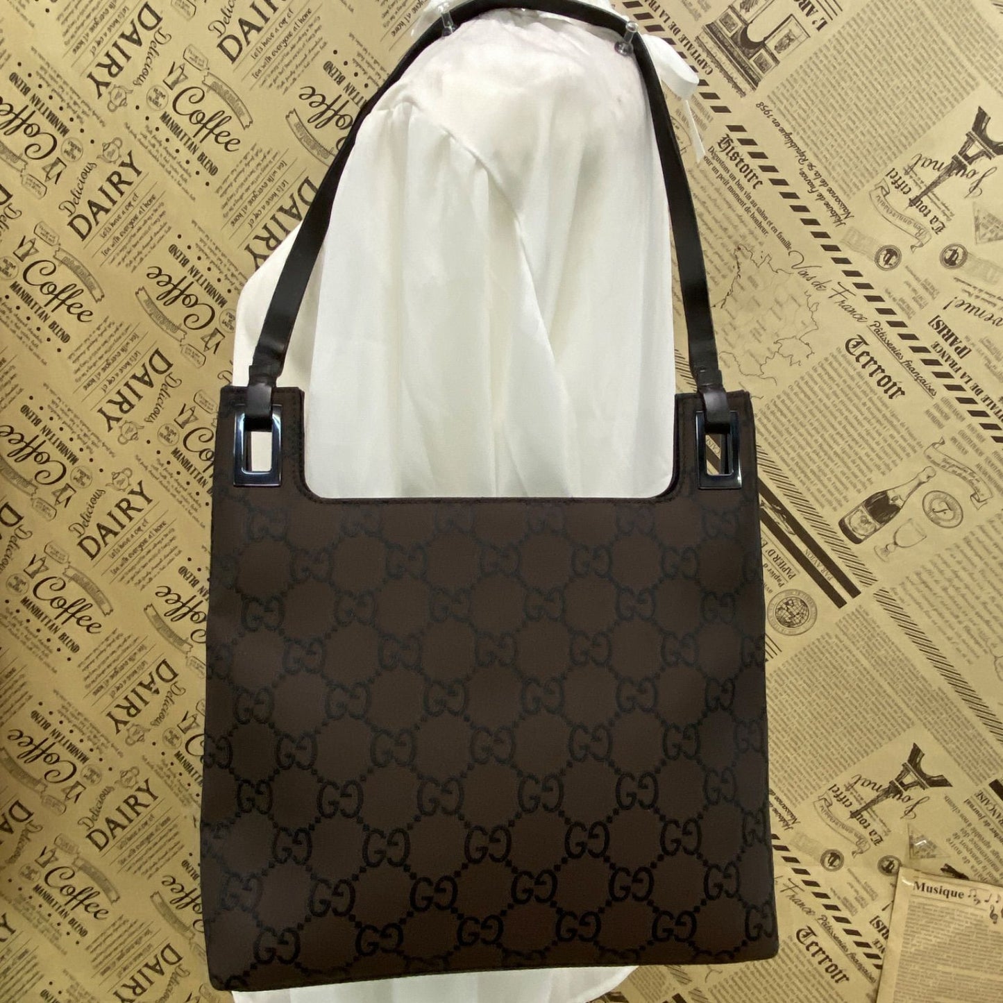 Gucci Handbag Shoulder GG Nylon Brown Business — view 2