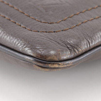 Louis Vuitton Pochette Shauni MM Utah Leather Cafe Brown Shoulder Bag — view 5