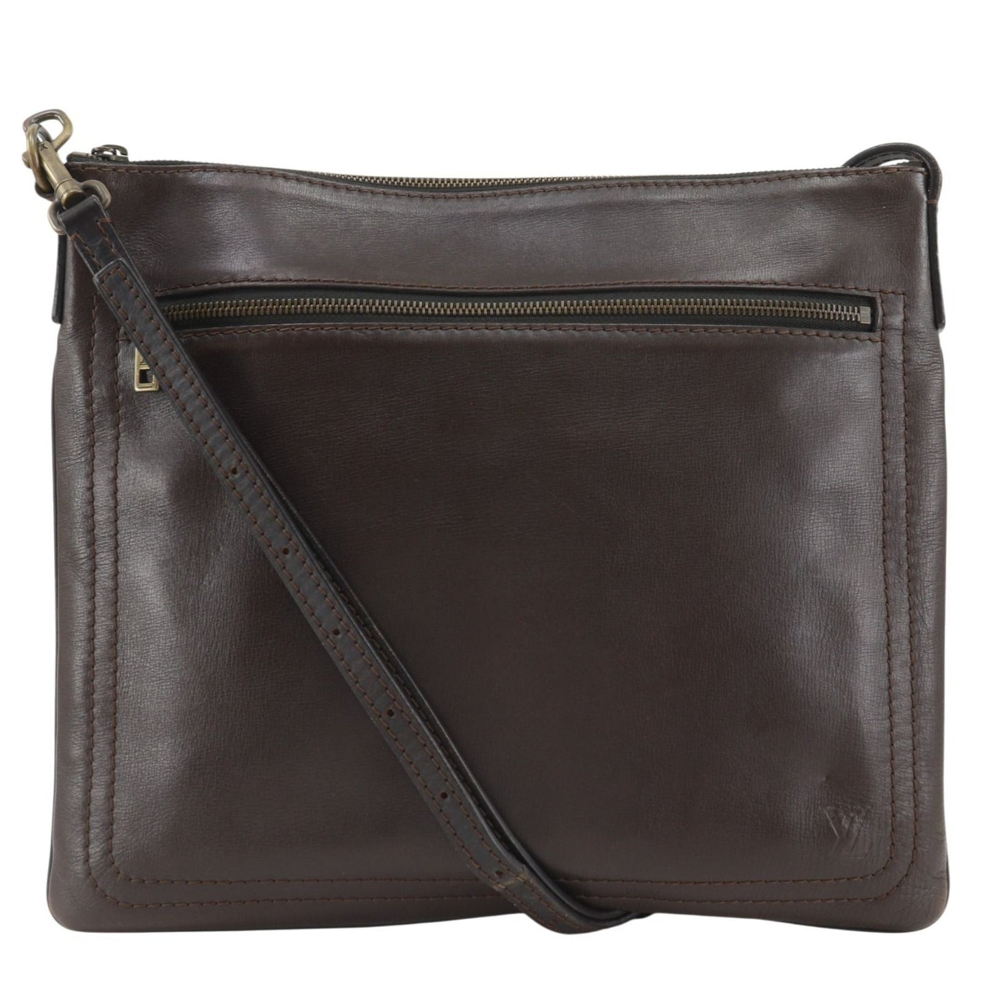 Louis Vuitton Pochette Shauni MM Utah Leather Cafe Brown Shoulder Bag
