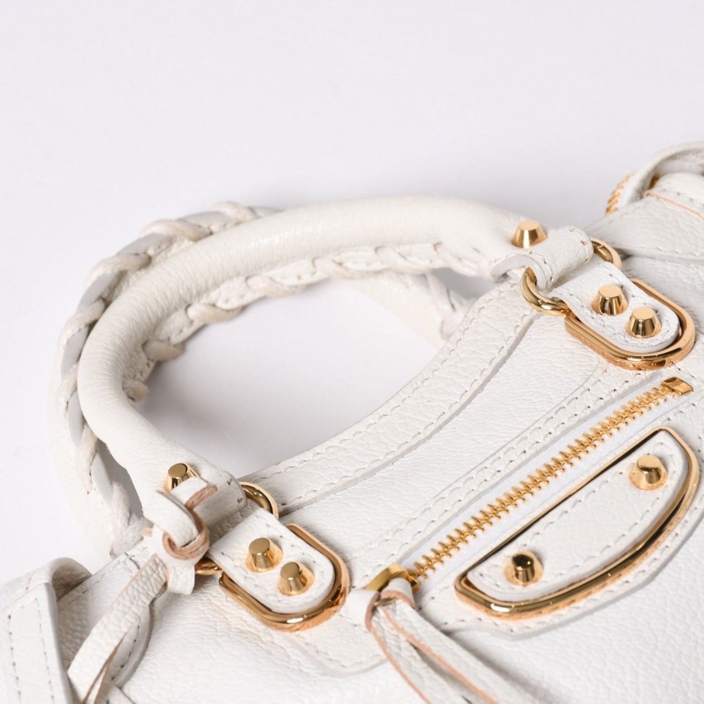 Balenciaga Mini City 2-Way Handbag White Leather — view 5