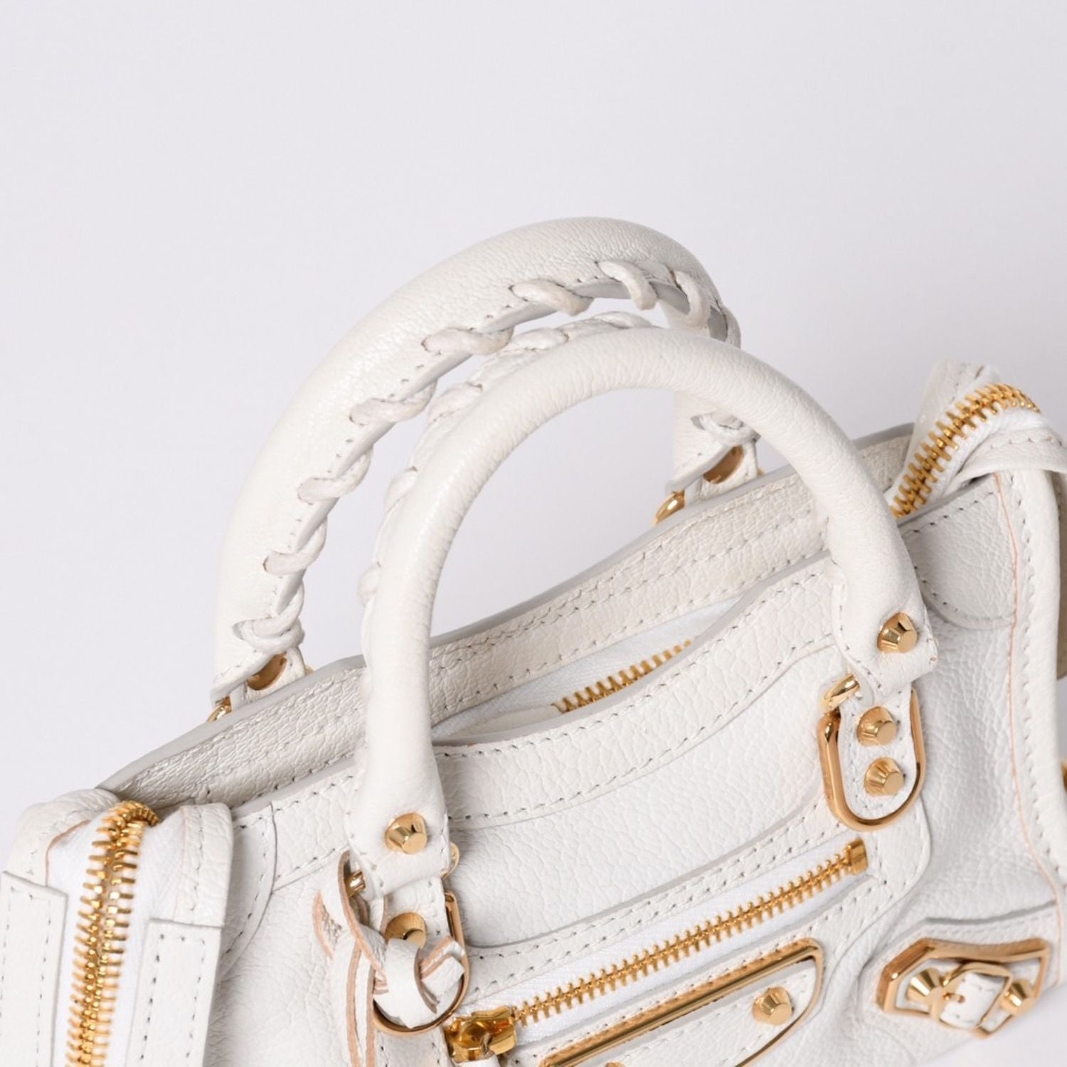 Balenciaga Mini City 2-Way Handbag White Leather — view 4