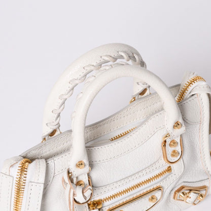 Balenciaga Mini City 2-Way Handbag White Leather — view 4