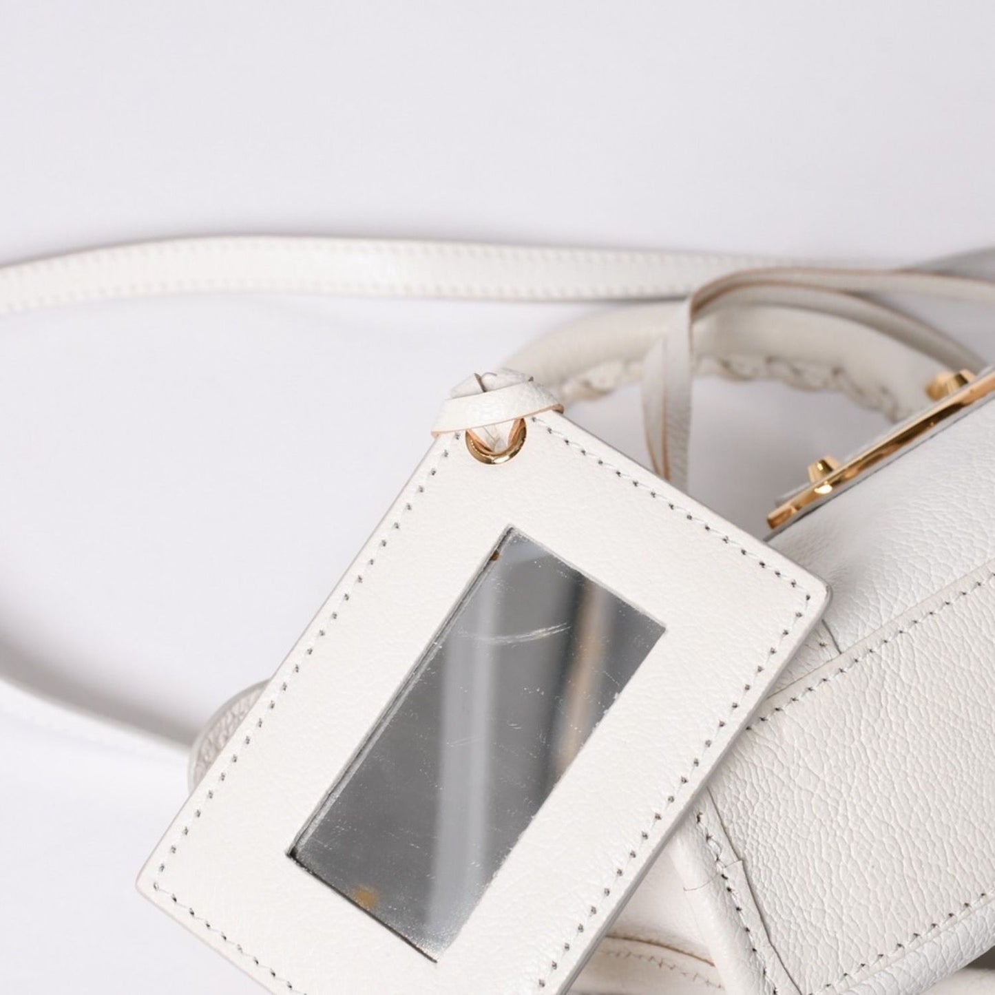 Balenciaga Mini City 2-Way Handbag White Leather — view 8