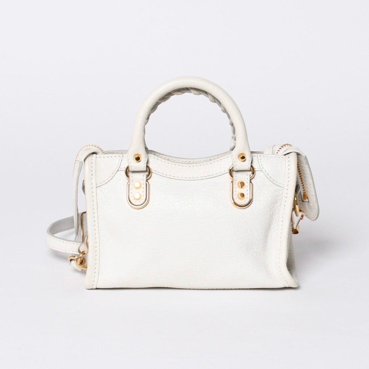 Balenciaga Mini City 2-Way Handbag White Leather — view 2