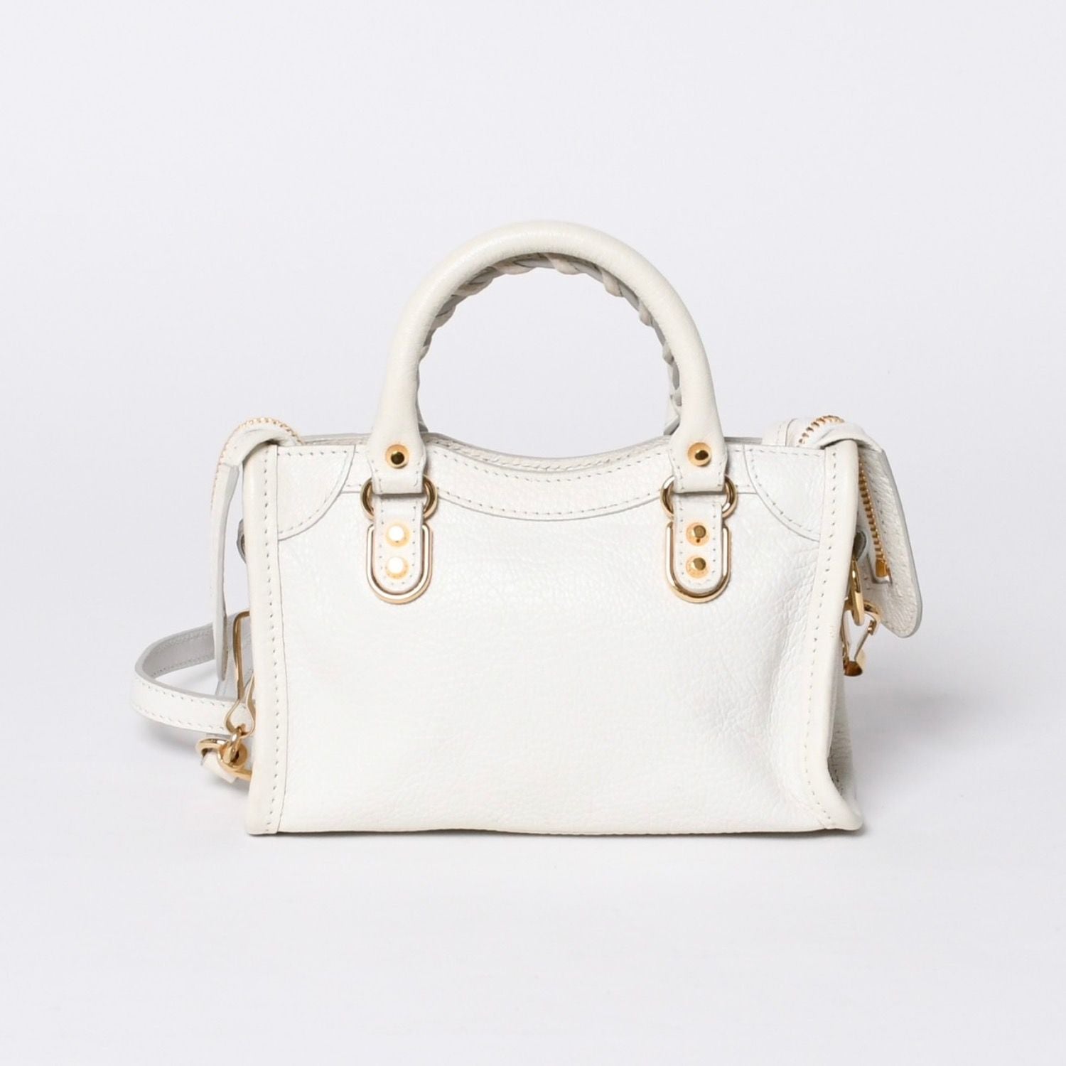 Balenciaga Mini City 2-Way Handbag White Leather — view 2