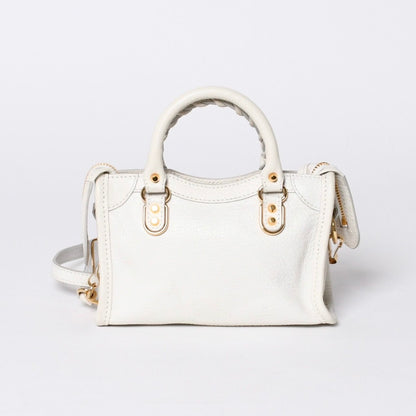 Balenciaga Mini City 2-Way Handbag White Leather — view 2