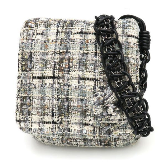 Chanel Camellia Tweed Chain Messenger Bag