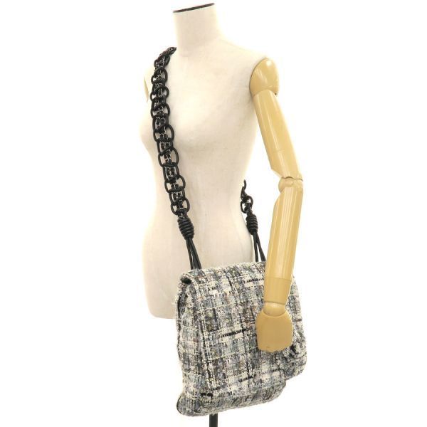 Chanel Camellia Tweed Chain Messenger Bag — view 9