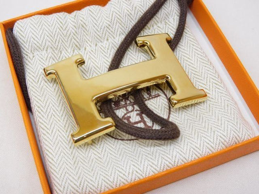 Hermes Constant Buckle Only Gold Color Logo 1 Hole Belt