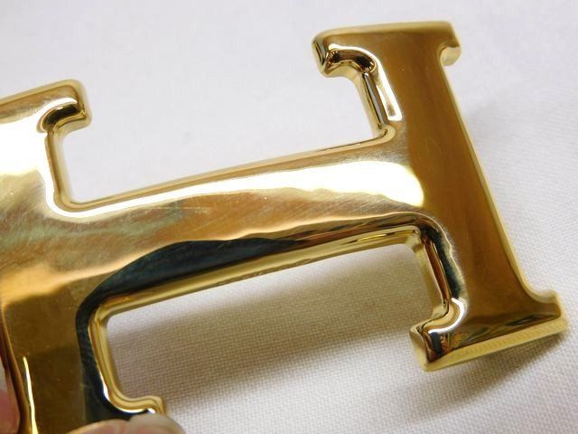 Hermes Constant Buckle Only Gold Color Logo 1 Hole Belt — view 4