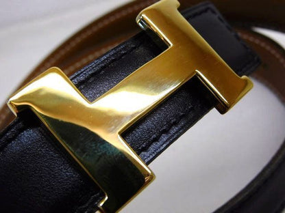 Hermes Mini Constance Belt Buckle 72 cm Reversible Black Brown Gold — view 4