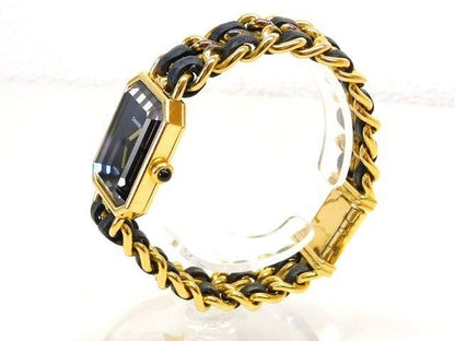 Chanel Watch Premier L Stainless Steel Gold Color Black Quartz — view 2