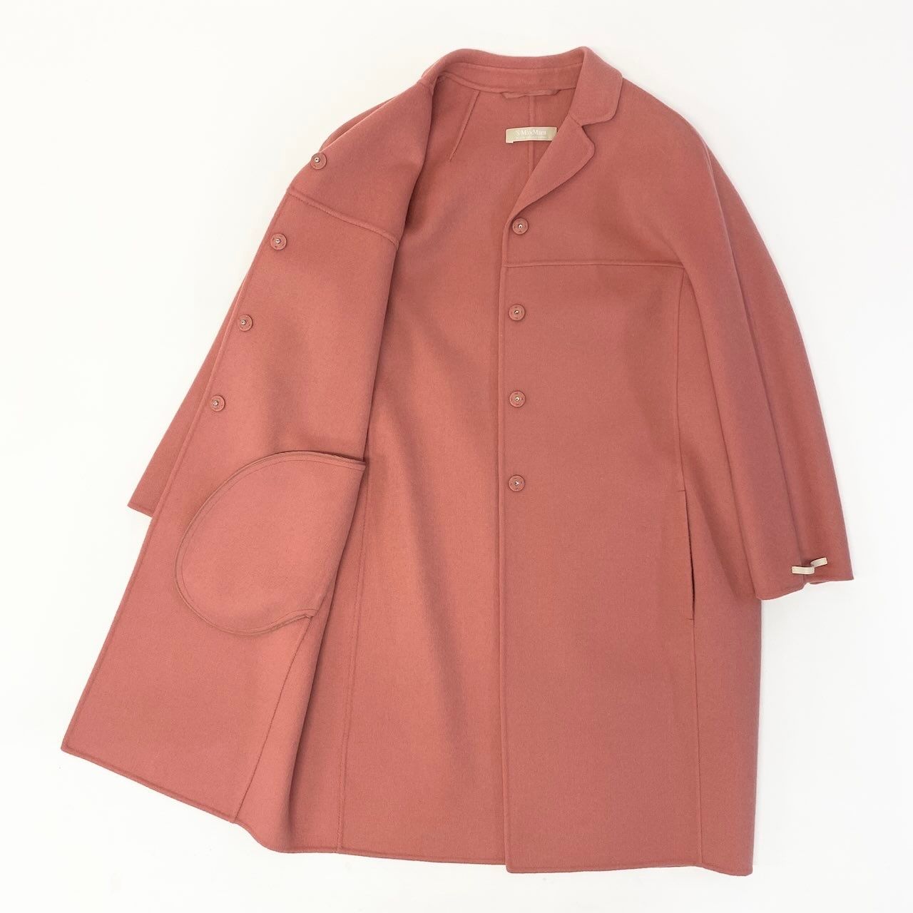 Max Mara S Cucito a Mano Star Coat 40 Pink Wool — view 4