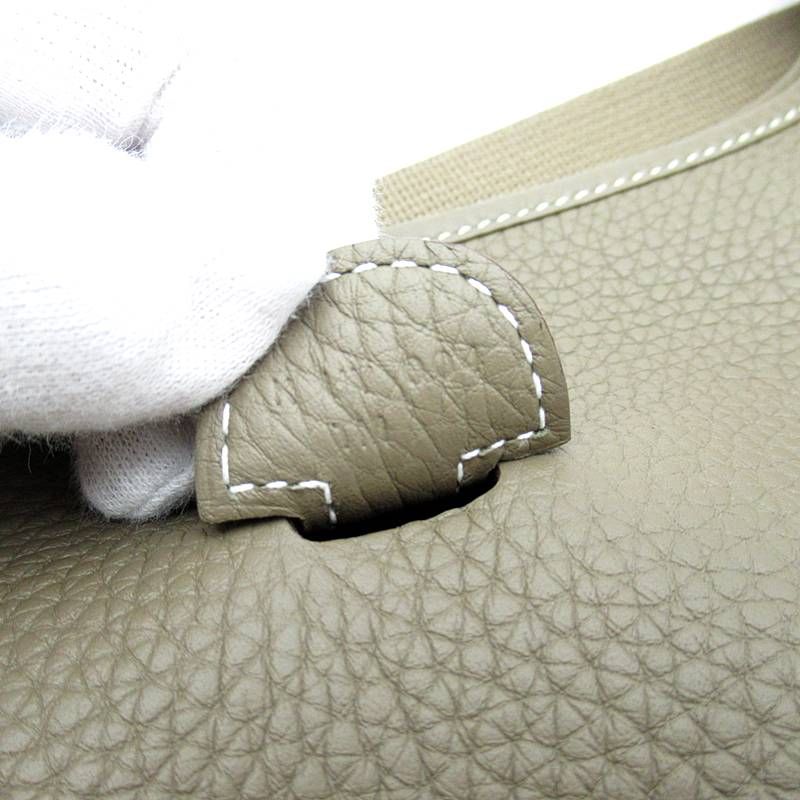 Hermes Evelyne 3 PM Taurillon Clemence Shoulder Bag Etoupe — view 8