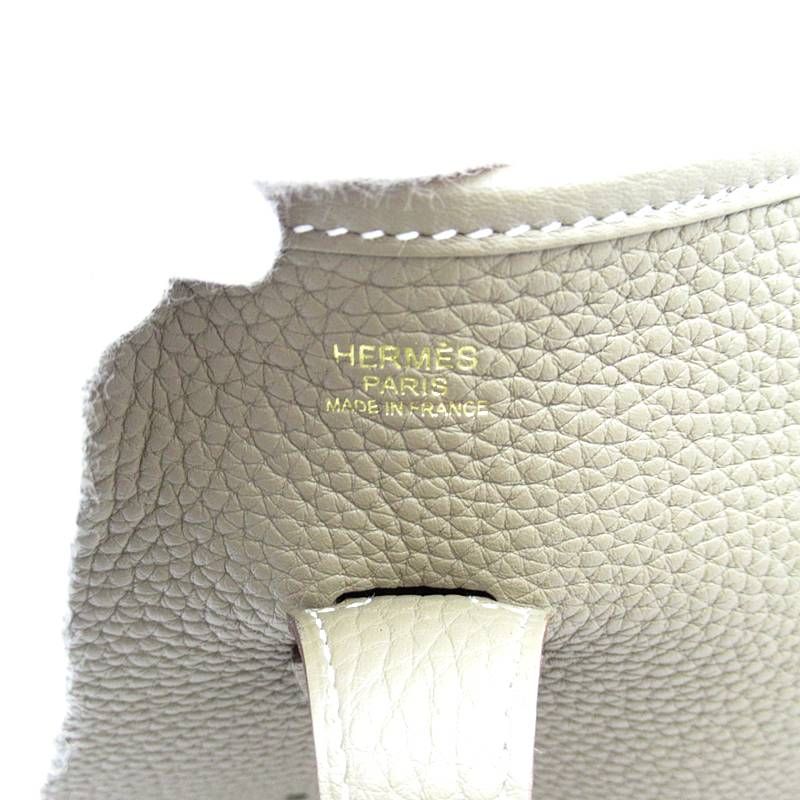 Hermes Evelyne 3 PM Taurillon Clemence Shoulder Bag Etoupe — view 7