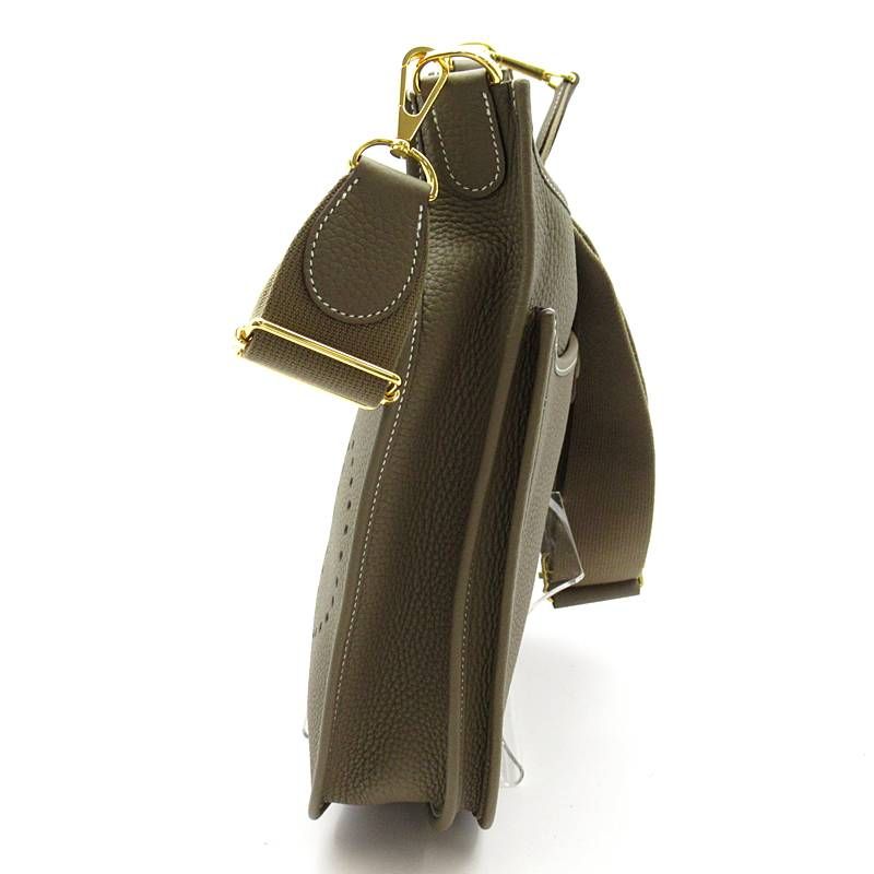 Hermes Evelyne 3 PM Taurillon Clemence Shoulder Bag Etoupe — view 2